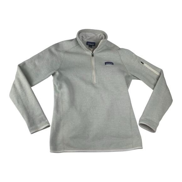 Patagonia women's medium better sweater off white cream 1/4 zip pullover outdoor - Picture 1 of 9